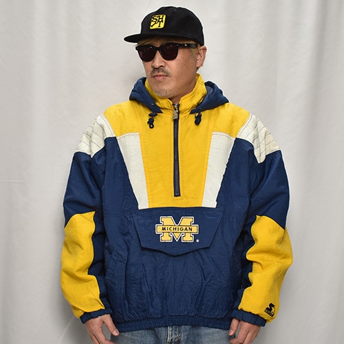 ��90's Vintage Puffer Jacket/Michigan��90's������ơ��� �ѥե������㥱�åȡ˥ͥ��ӡ��ߥ�������/������L [y-0901]