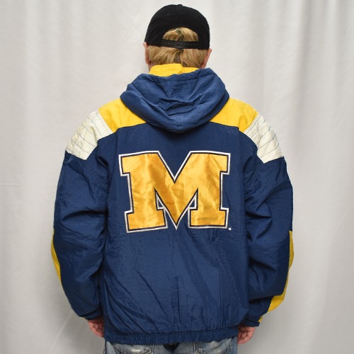 ��90's Vintage Puffer Jacket/Michigan��90's������ơ��� �ѥե������㥱�åȡ˥ͥ��ӡ��ߥ�������/������L [y-0901]