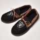 Las Vegas Raiders Official Sherpa Lined Corduroy Moccasins��LV�쥤������ ���ե������⥫����˥֥�å� [a-5452]