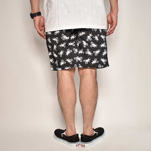 Over Printed FLY Easy Shorts�ʥե饤�����������硼�ġ˥֥�å��ߥۥ磻�� [a-6107]