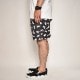 Over Printed FLY Easy Shorts�ʥե饤�����������硼�ġ˥֥�å��ߥۥ磻�� [a-6107]