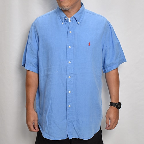 Polo Ralph Lauren/S/S Linen Shirtʥե ͥ󥷥ġ˥饤ȥ֥롼/XL [z-9118]