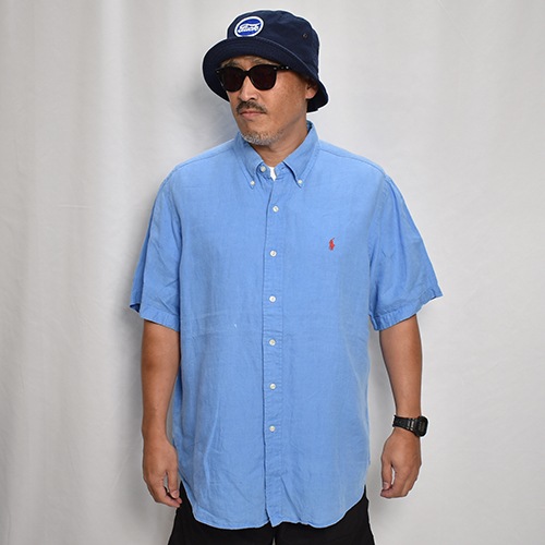 Polo Ralph Lauren/S/S Linen Shirtʥե ͥ󥷥ġ˥饤ȥ֥롼/XL [z-9118]