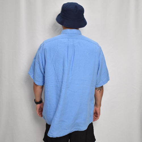 Polo Ralph Lauren/S/S Linen Shirtʥե ͥ󥷥ġ˥饤ȥ֥롼/XL [z-9118]