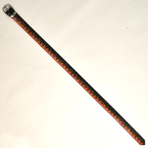Brackney Leather Works/Embossed Leather Belt/Rising Flame