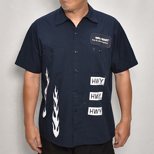 HWYUs/Limited Hand-Printed S/S Work Shirtʥ֥塼磻ߥ ġ˥ͥӡ/L [y-0279]