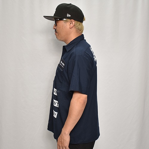 HWYUs/Limited Hand-Printed S/S Work Shirtʥ֥塼磻ߥ ġ˥ͥӡ/L [y-0279]