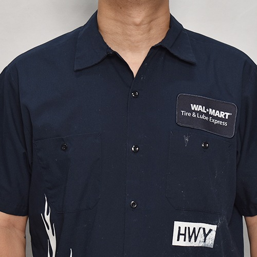 HWYUs/Limited Hand-Printed S/S Work Shirtʥ֥塼磻ߥ ġ˥ͥӡ/L [y-0279]