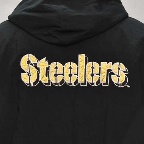 ��90's Vintage Puffer Jacket/Steelers��90's������ơ��� �ѥե������㥱�åȡ˥֥�å��ߥ�������/������2XL [y-0902]