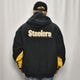 ��90's Vintage Puffer Jacket/Steelers��90's������ơ��� �ѥե������㥱�åȡ˥֥�å��ߥ�������/������2XL [y-0902]