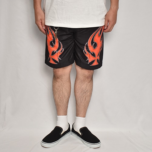 Iron Cross Flames Amphibious Nylon Easy Short Pants�ʥե졼�ॹ�ʥ����󥤡��������硼�ȥѥ�ġ˥֥�å��ߥ�å� [a-7989]