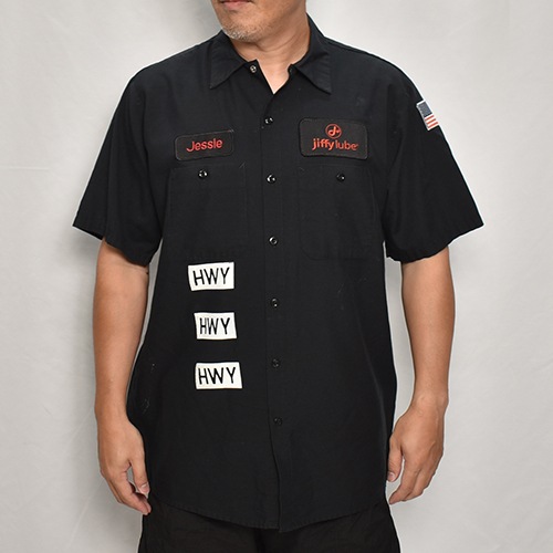 HWYUs/Limited Hand-Printed S/S Work Shirtʥ֥塼磻ߥ ġ˥֥å/L [y-0280]