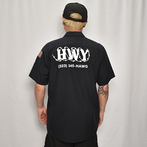 HWYUs/Limited Hand-Printed S/S Work Shirtʥ֥塼磻ߥ ġ˥֥å/L [y-0280]