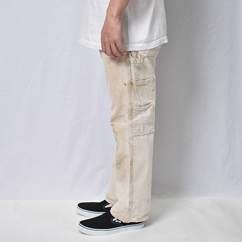 雰囲気◎ディッキーズ　ペインターパンツ　ホワイト　メキシコ製　30✖️32 Dickies/White Drill Painter Pants（ディッキーズ ペインターパンツ