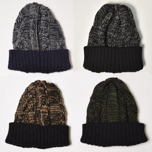 Highland 2000��US/2tone Cable Wool Knit Cap�ʥϥ�����2000�ߥ��� ������˥åȥ���åס�[a-0562]
