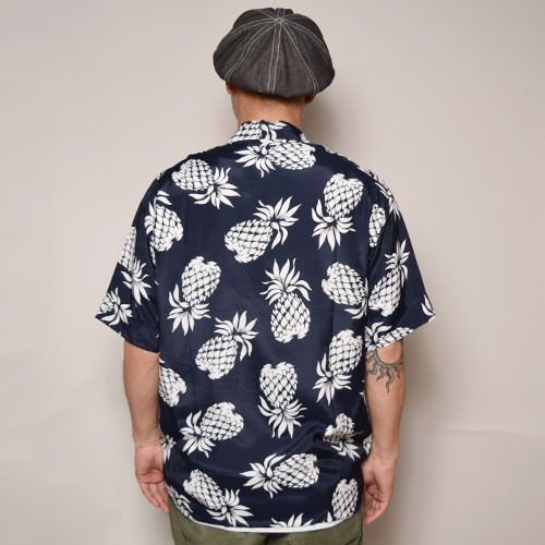 Towncraft/S/S Pineapple Aloha Shirts（タウンクラフト アロハシャツ）ネイビー×ホワイト [a-3064]-US  ONLINE SHOP