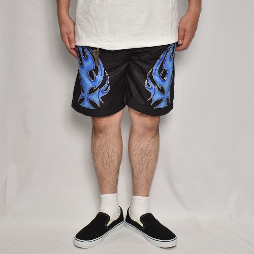 Iron Cross Flames Amphibious Nylon Easy Short Pants�ʥե졼�ॹ�ʥ����󥤡��������硼�ȥѥ�ġ˥֥�å��ߥ֥롼 [a-7990]