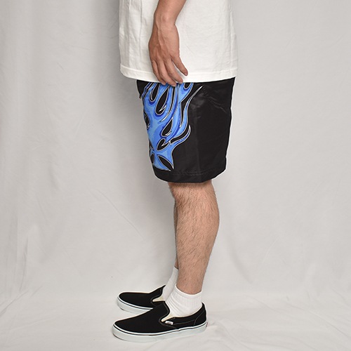 Iron Cross Flames Amphibious Nylon Easy Short Pants�ʥե졼�ॹ�ʥ����󥤡��������硼�ȥѥ�ġ˥֥�å��ߥ֥롼 [a-7990]