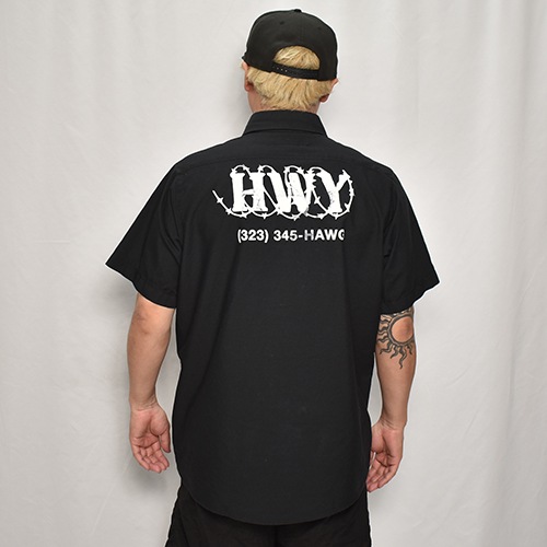 HWYUs/Limited Hand-Printed S/S Work Shirtʥ֥塼磻ߥ ġ˥֥å/L [y-0282]
