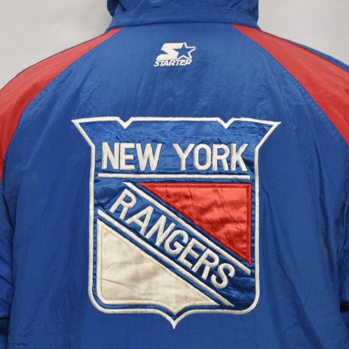 ��90's Vintage Puffer Jacket/Rangers��90's������ơ��� �ѥե������㥱�åȡ˥֥롼�ߥ�å�/������L [y-0905]