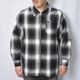 Cal Top/Ombre Checked Zip-Up Shirt Jacket�ʥ����ȥå� ����֥�����å�����ĥ��㥱�åȡ˥֥�å��ߥ��եۥ磻�� [a-8423]