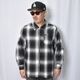 Cal Top/Ombre Checked Zip-Up Shirt Jacket�ʥ����ȥå� ����֥�����å�����ĥ��㥱�åȡ˥֥�å��ߥ��եۥ磻�� [a-8423]