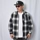 Cal Top/Ombre Checked Zip-Up Shirt Jacket�ʥ����ȥå� ����֥�����å�����ĥ��㥱�åȡ˥֥�å��ߥ��եۥ磻�� [a-8423]
