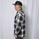 Cal Top/Ombre Checked Zip-Up Shirt Jacket�ʥ����ȥå� ����֥�����å�����ĥ��㥱�åȡ˥֥�å��ߥ��եۥ磻�� [a-8423]