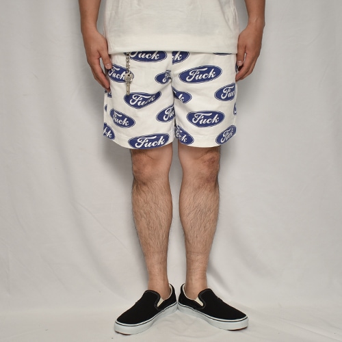 Fuck Logo Easy Short Pants�ʥե��å����������������硼�ȥѥ�ġ˥ۥ磻�ȡߥ֥롼 [a-7126]
