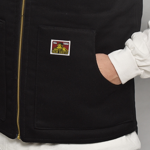 Ben Davis/Lined Work Vest（ベンデイビス ベスト）ブラック [a