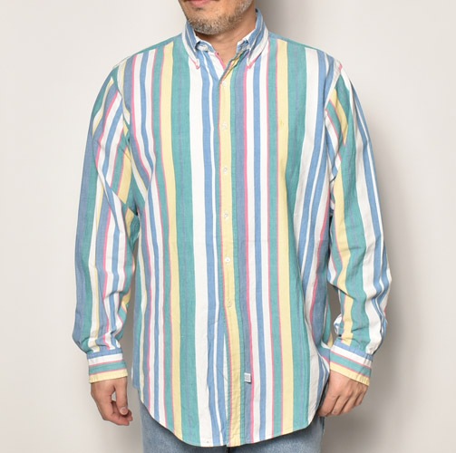��Polo Ralph Lauren/L/S Cotton Shirt�ʥ��ե������ ���åȥ󥷥�ġ˥��꡼��ߥ֥롼�ߥۥ磻��/������L [z-5050]
