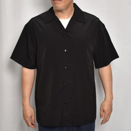 Cal Top/Solid Open Collar S/S Shirt�ʥ����ȥå� ����åɥ롼������ġ˥֥�å� [a-7464]