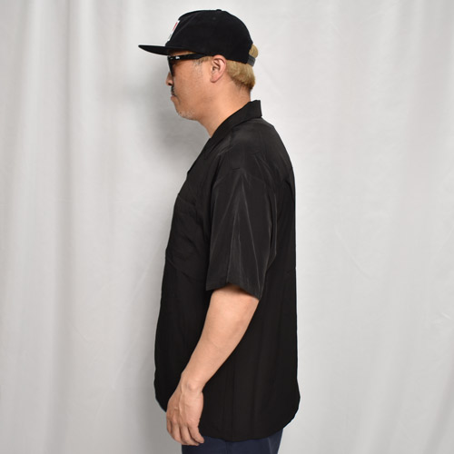 Cal Top/Solid Open Collar S/S Shirt�ʥ����ȥå� ����åɥ롼������ġ˥֥�å� [a-7464]