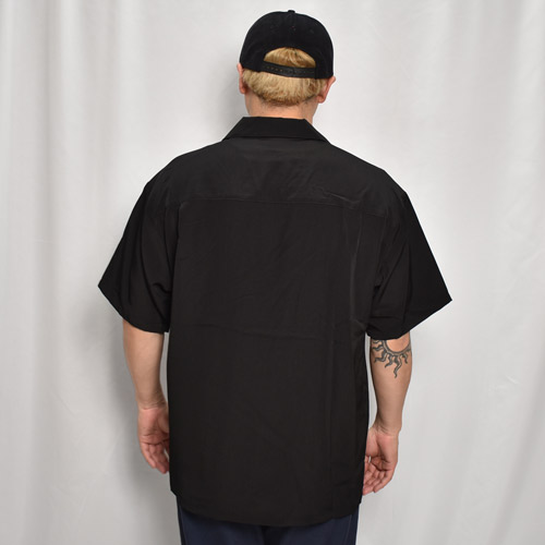 Cal Top/Solid Open Collar S/S Shirt�ʥ����ȥå� ����åɥ롼������ġ˥֥�å� [a-7464]