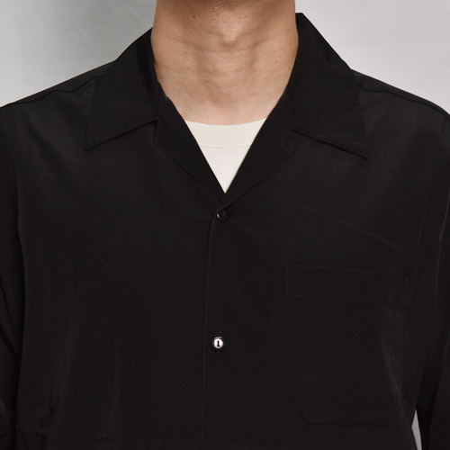 Cal Top/Solid Open Collar S/S Shirt�ʥ����ȥå� ����åɥ롼������ġ˥֥�å� [a-7464]