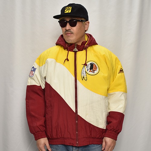 ��90's Vintage Puffer Jacket/Redskins��90's������ơ��� �ѥե������㥱�åȡ˥С�����ǥ����ߥۥ磻�ȡߥ�������/������L [y-0907]
