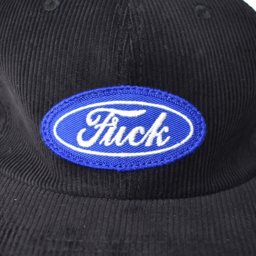 Fuck Logo Corduroy 6Panel Cap（ファックロゴ キャップ）ブラック [a