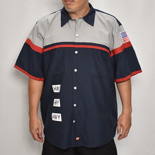HWYUs/Limited Hand-Printed S/S Work Shirtʥ֥塼磻ߥ ġ˥饤ȥ졼ߥͥӡߥå/XL [y-0285]