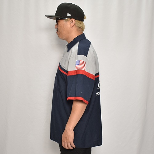 HWYUs/Limited Hand-Printed S/S Work Shirtʥ֥塼磻ߥ ġ˥饤ȥ졼ߥͥӡߥå/XL [y-0285]