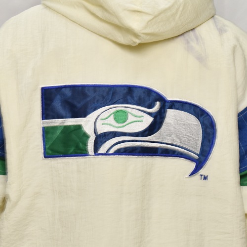 ��90's Vintage Puffer Jacket/Seahawks��90's������ơ��� �ѥե������㥱�åȡ˥ۥ磻�ȡߥ֥롼�ߥ��꡼��/������XL [y-0909]