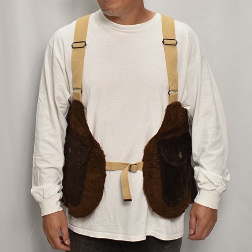 EU Military Liner Fake Fur Hunting Vest�ʥե������ե��� �ϥ�ƥ��󥰥٥��ȡ˥֥饦�� [z-9452]