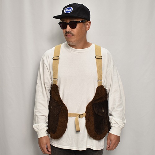 EU Military Liner Fake Fur Hunting Vest�ʥե������ե��� �ϥ�ƥ��󥰥٥��ȡ˥֥饦�� [z-9452]