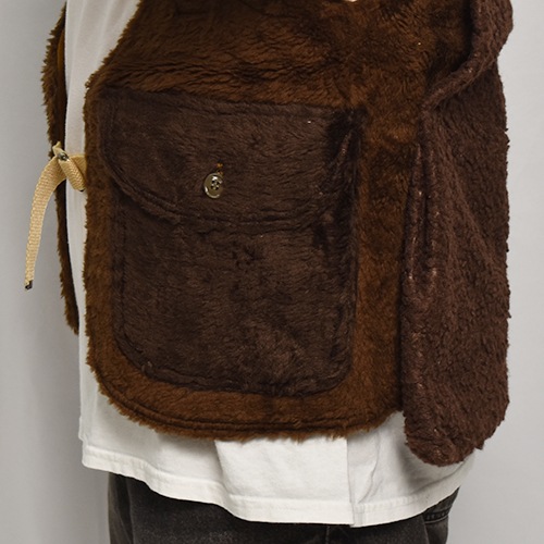 EU Military Liner Fake Fur Hunting Vest�ʥե������ե��� �ϥ�ƥ��󥰥٥��ȡ˥֥饦�� [z-9452]