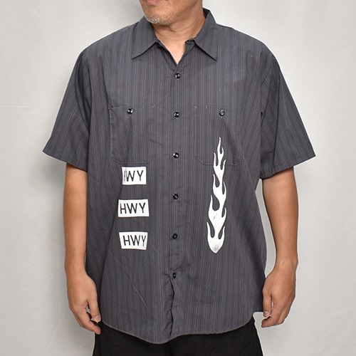 HWY��Us/Limited Hand-Printed S/S Work Shirt�ʥ��������֥�塼�磻�ߥ��� �������ġ˥��㥳���륰�졼���ȥ饤��/������XL [y-0287]