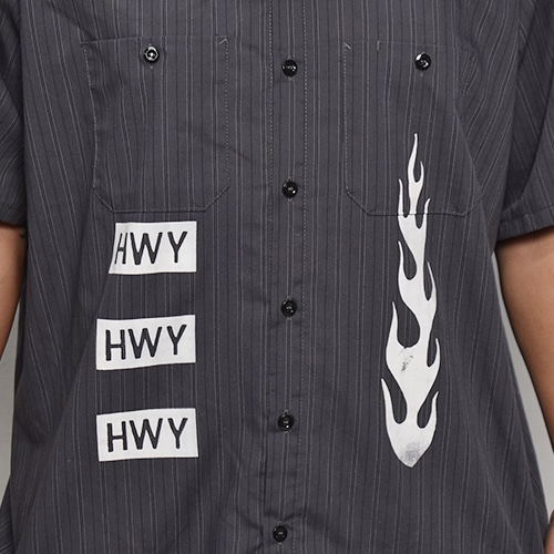 HWY��Us/Limited Hand-Printed S/S Work Shirt�ʥ��������֥�塼�磻�ߥ��� �������ġ˥��㥳���륰�졼���ȥ饤��/������XL [y-0287]