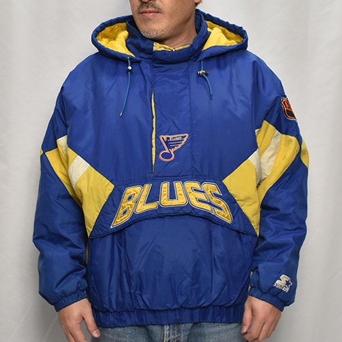 ��90's Vintage Puffer Jacket/Blues��90's������ơ��� �ѥե������㥱�åȡ˥֥롼�ߥ�������/������L [y-0910]