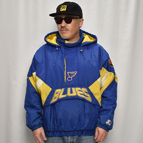��90's Vintage Puffer Jacket/Blues��90's������ơ��� �ѥե������㥱�åȡ˥֥롼�ߥ�������/������L [y-0910]