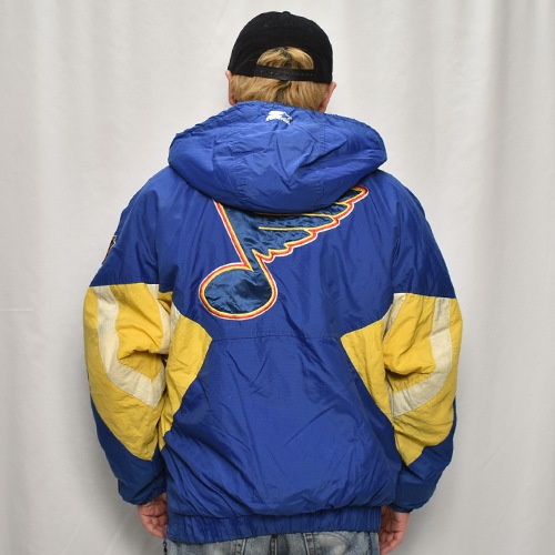 ��90's Vintage Puffer Jacket/Blues��90's������ơ��� �ѥե������㥱�åȡ˥֥롼�ߥ�������/������L [y-0910]