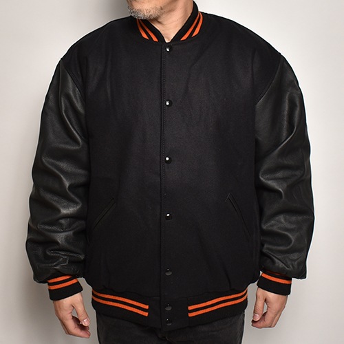 Game Sportswear/Varsity Wool Leather Jacket（ゲームスポーツウェア ウールレザースタジャン）ブラック