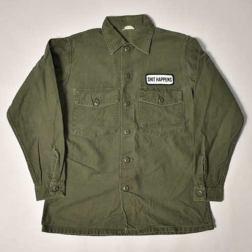 Us Customized US Army Shit Happens L/S Utility ShirtUSߡ 桼ƥƥġ˥꡼/15 1/2 [z-7314]